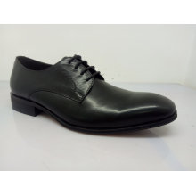 Zapatos de cuero clásicos de encaje para hombre negro (NX 545)